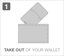 1.TAKE OUT OF YOUR WALLET